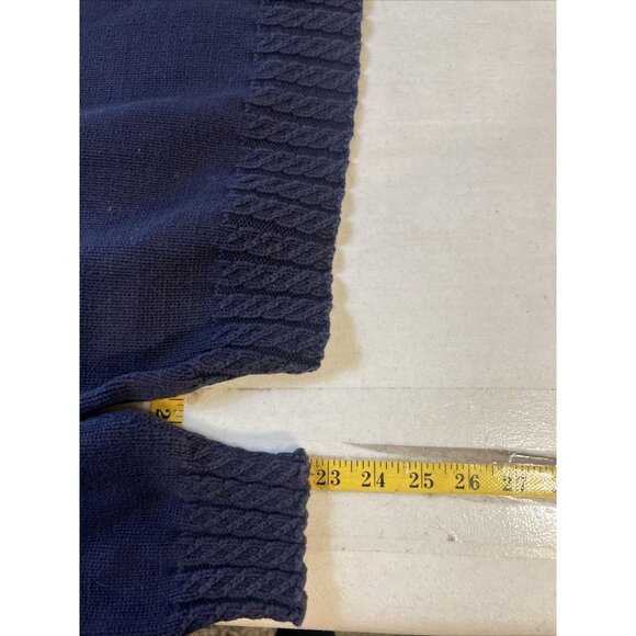 Liz Claiborne Lizsport Flag Sweater Navy Blue 100% Cotton Crew Neck Petite Large - Picture 6 of 7